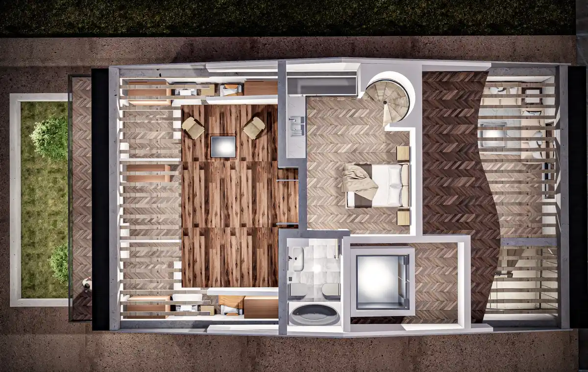 ¡Oferta especial de constructores! Edificio de 4 apartamentos con planos de construcción.