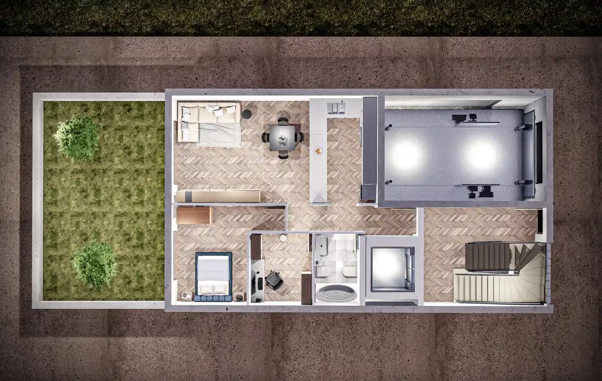 ¡Oferta especial de constructores! Edificio de 4 apartamentos con planos de construcción.